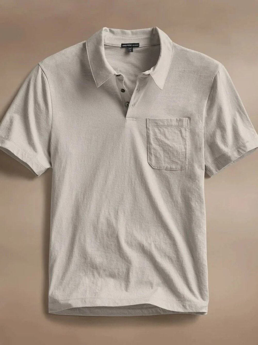 James Perse Men's Japanese Pocket Slub Johnny Polo 2 M Cotton Linen Brand New